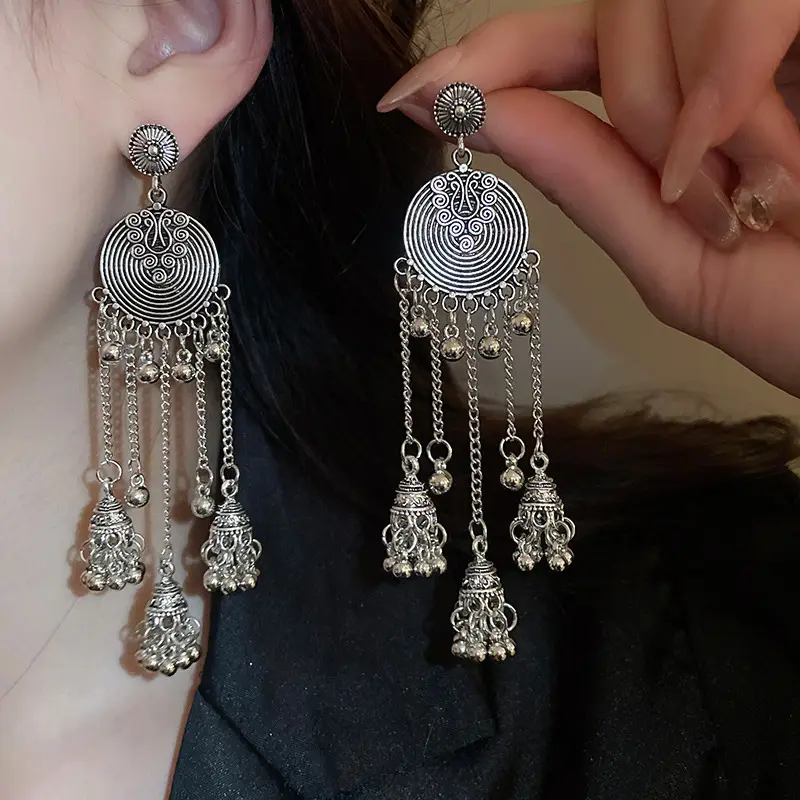 Retro Ethnic Style Round Cut Out Earrings Bohemian Elegant Elegant Earrings Niche Fashion Accessible Luxury Earrings for Women — feature 25