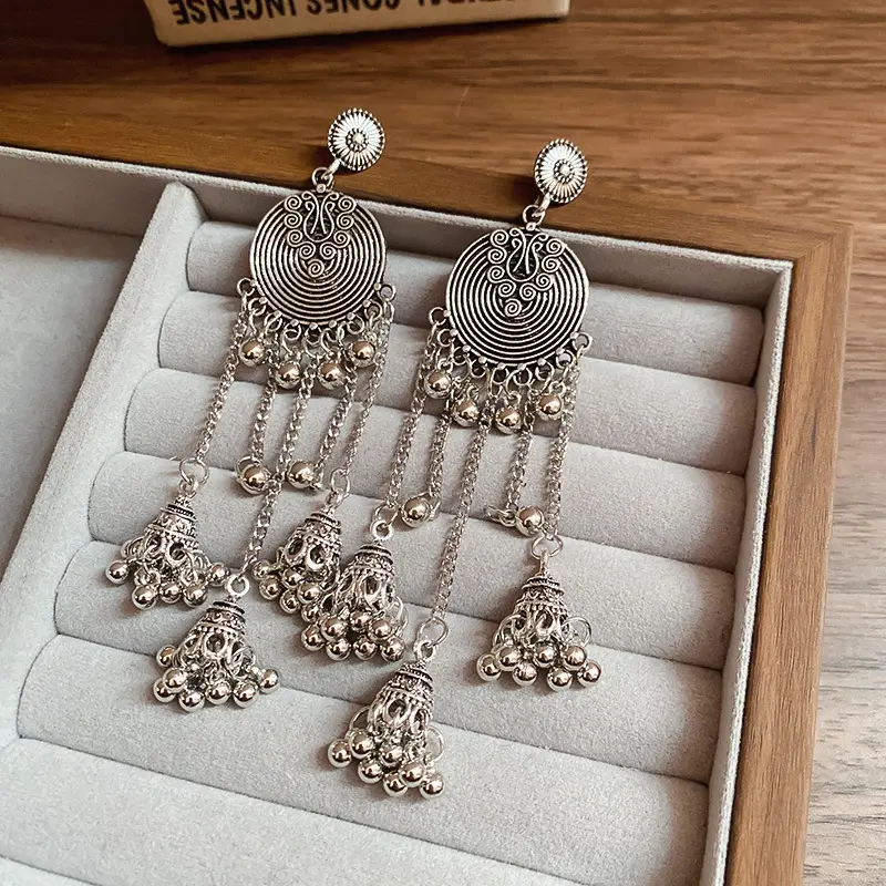 Retro Ethnic Style Round Cut Out Earrings Bohemian Elegant Elegant Earrings Niche Fashion Accessible Luxury Earrings for Women — feature 26