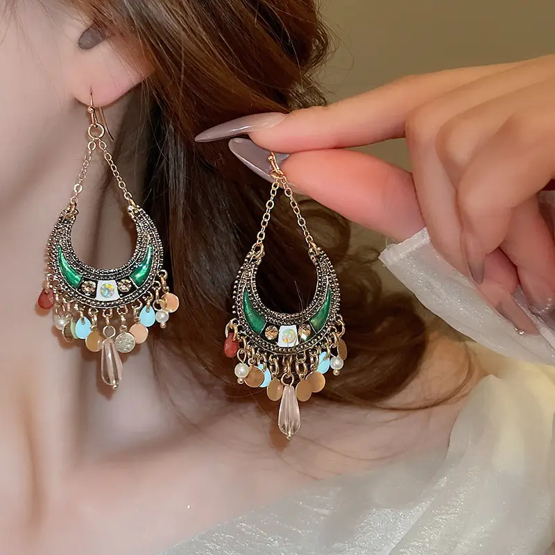 Retro Ethnic Style Round Cut Out Earrings Bohemian Elegant Elegant Earrings Niche Fashion Accessible Luxury Earrings for Women — feature 31