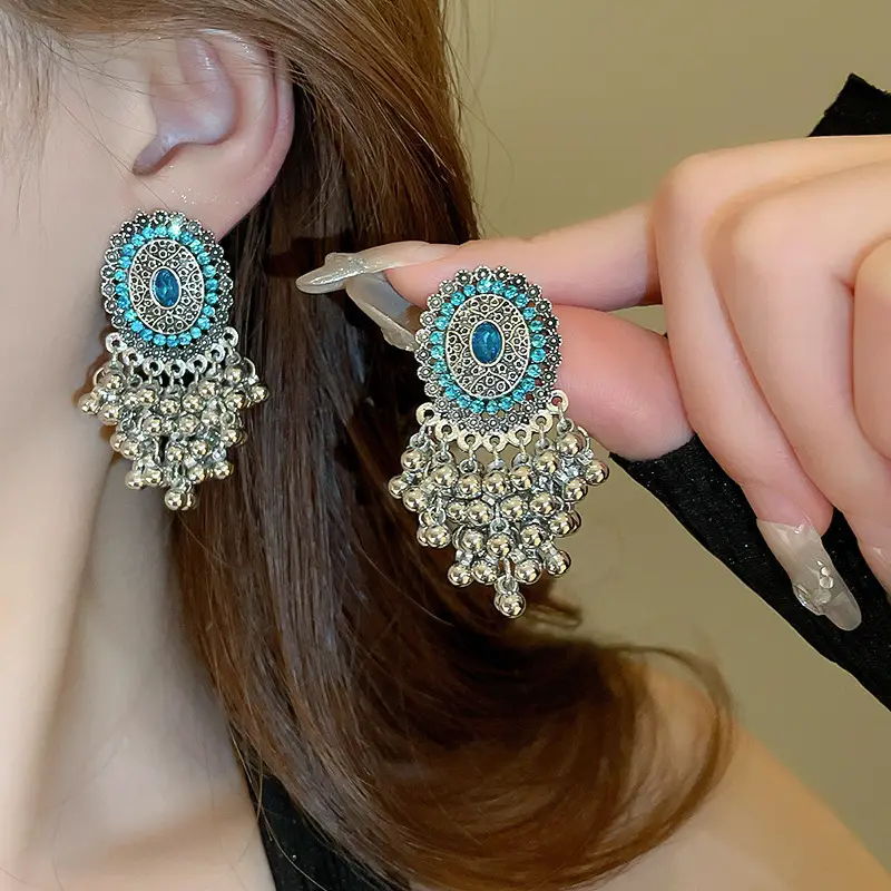 Retro Ethnic Style Round Cut Out Earrings Bohemian Elegant Elegant Earrings Niche Fashion Accessible Luxury Earrings for Women — feature 5