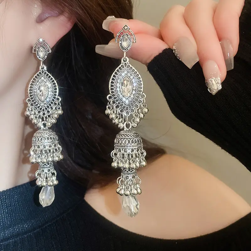 Retro Ethnic Style Round Cut Out Earrings Bohemian Elegant Elegant Earrings Niche Fashion Accessible Luxury Earrings for Women