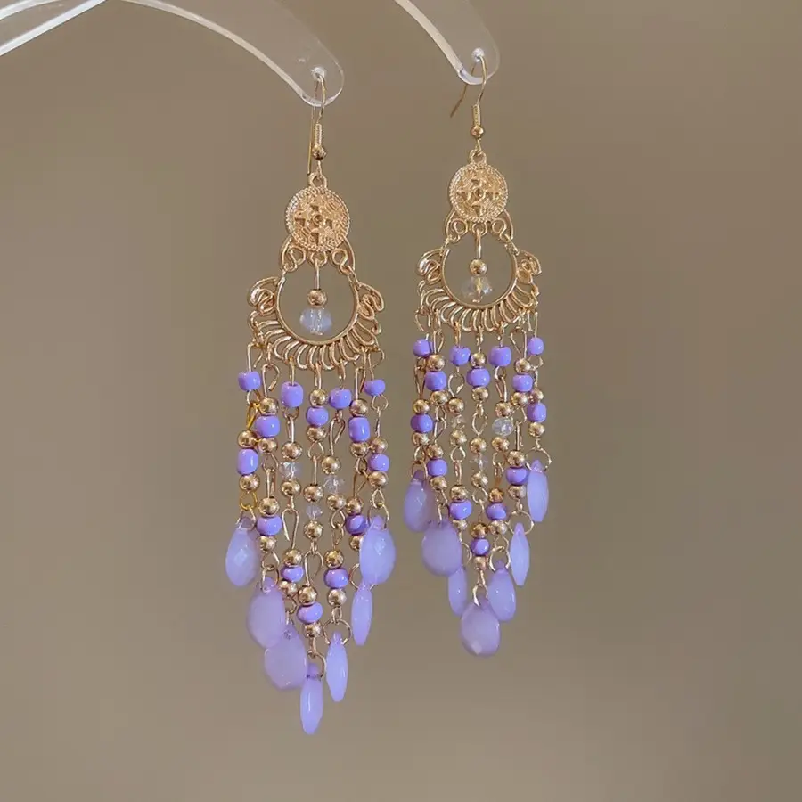 Retro Ethnic Style Round Cut Out Earrings Bohemian Elegant Elegant Earrings Niche Fashion Accessible Luxury Earrings for Women
