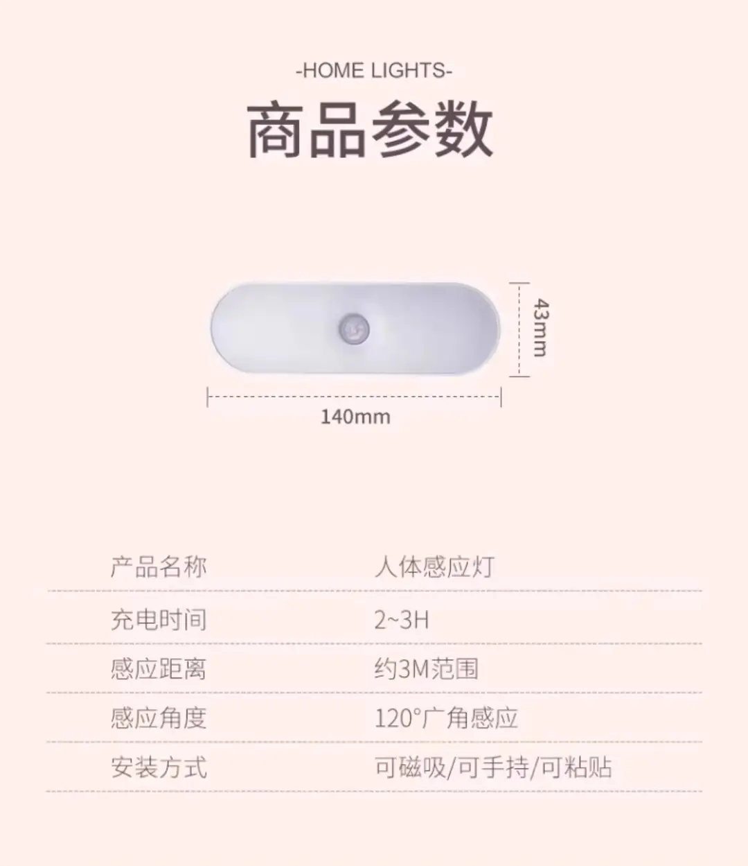 Human Body Sensor Night Light Smart Rechargeable Voice-Controlled Light Home Wireless Aisle Wall Night Corridor Sensor Light — feature 14