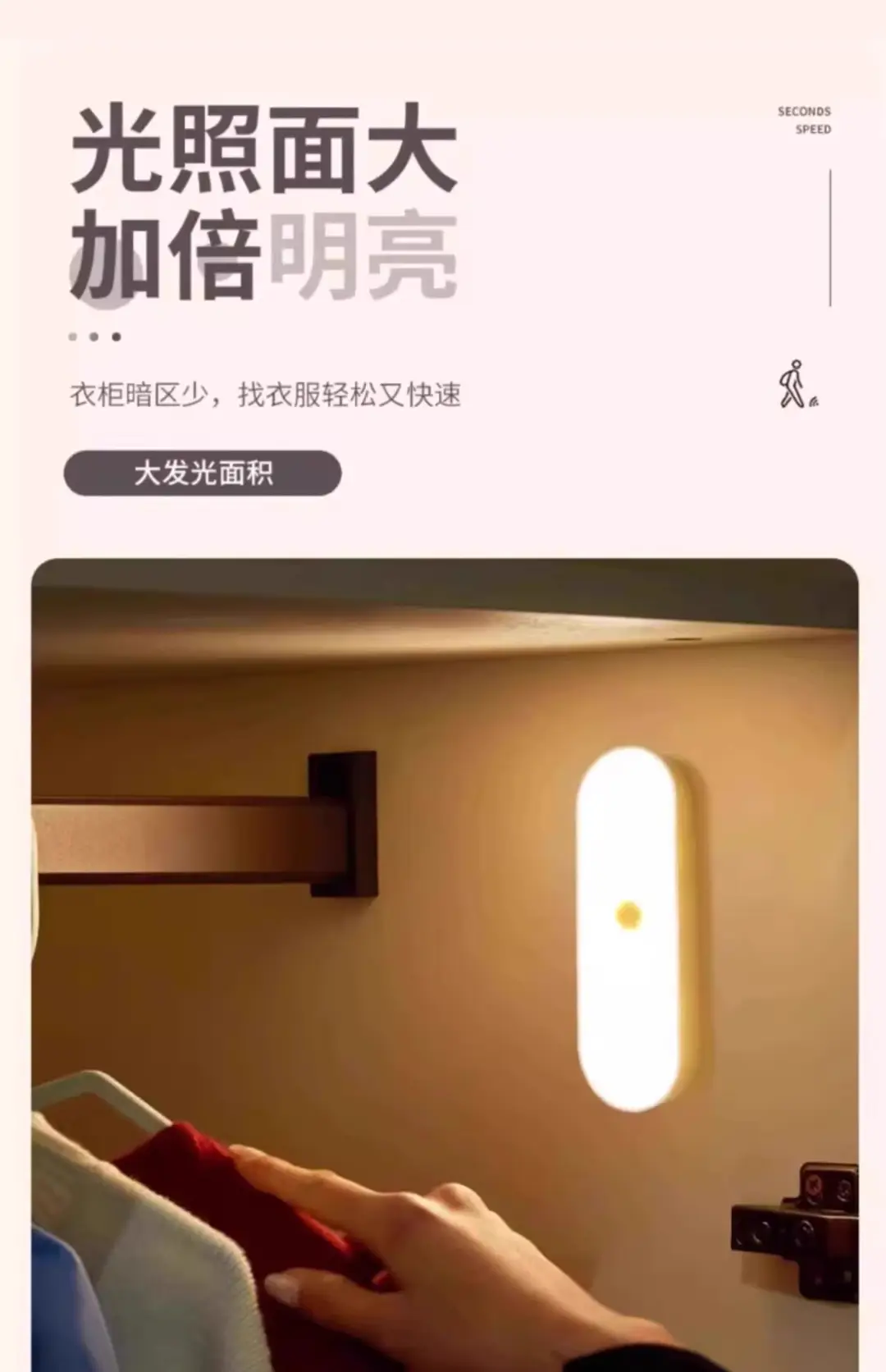 Human Body Sensor Night Light Smart Rechargeable Voice-Controlled Light Home Wireless Aisle Wall Night Corridor Sensor Light — feature 7