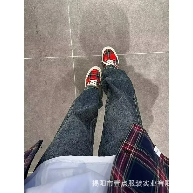 Dark Blue Jeans Men's Autumn Lazy Pants Loose Straight Casual — feature 10
