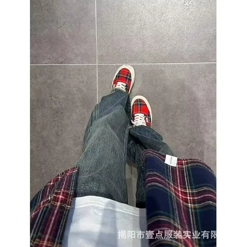 Dark Blue Jeans Men's Autumn Lazy Pants Loose Straight Casual — feature 8