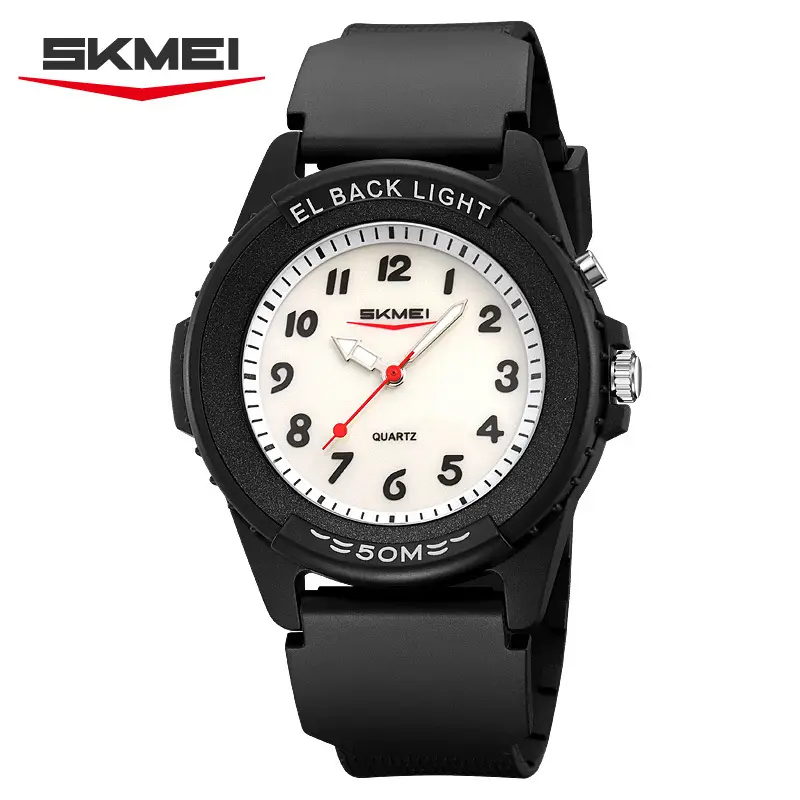 Black Sporty Men's Quartz Watch with Red Second Hand