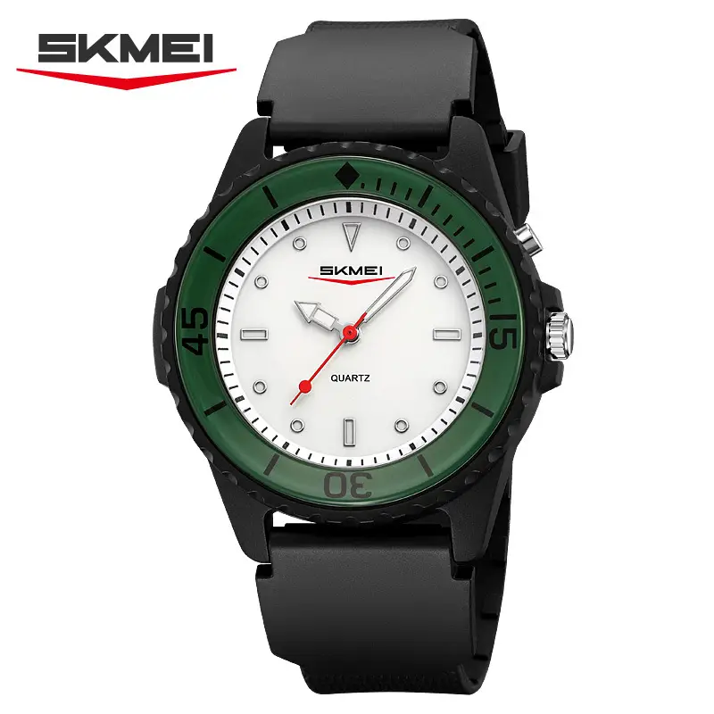 Black Sporty Men's Quartz Watch with Red Second Hand