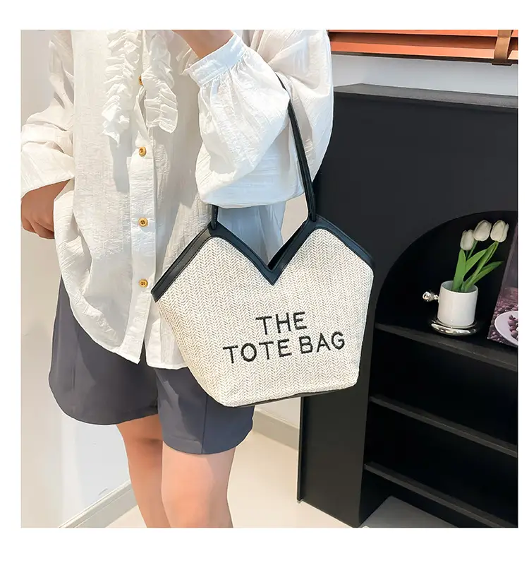 Women Straw tote bag with leather handles 2025 — feature 11