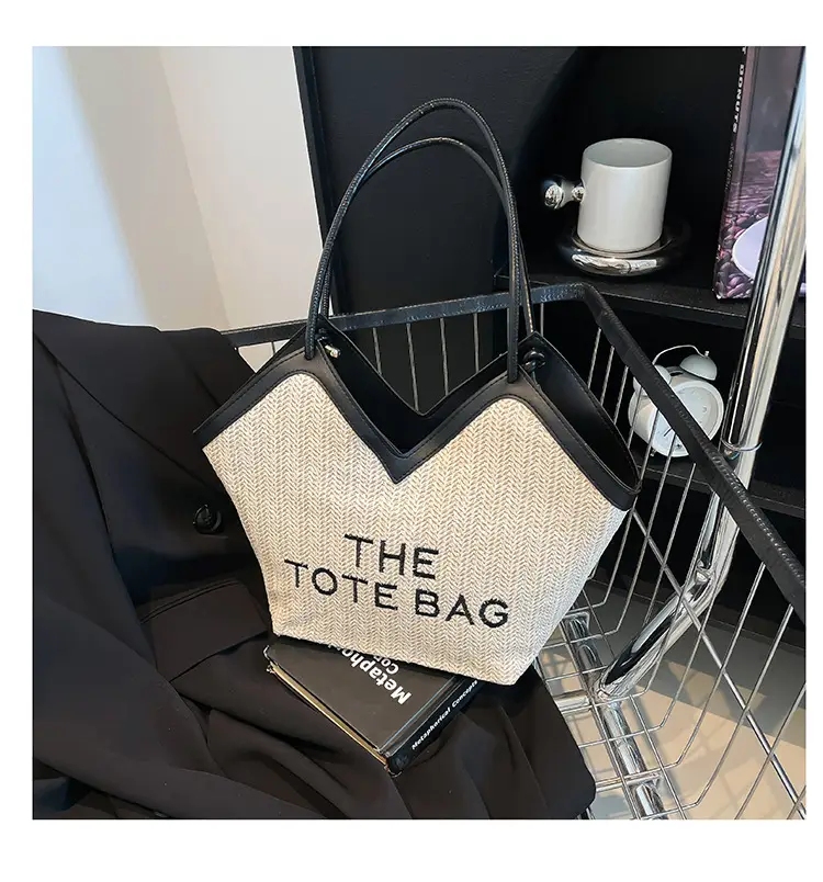 Women Straw tote bag with leather handles 2025 — feature 26