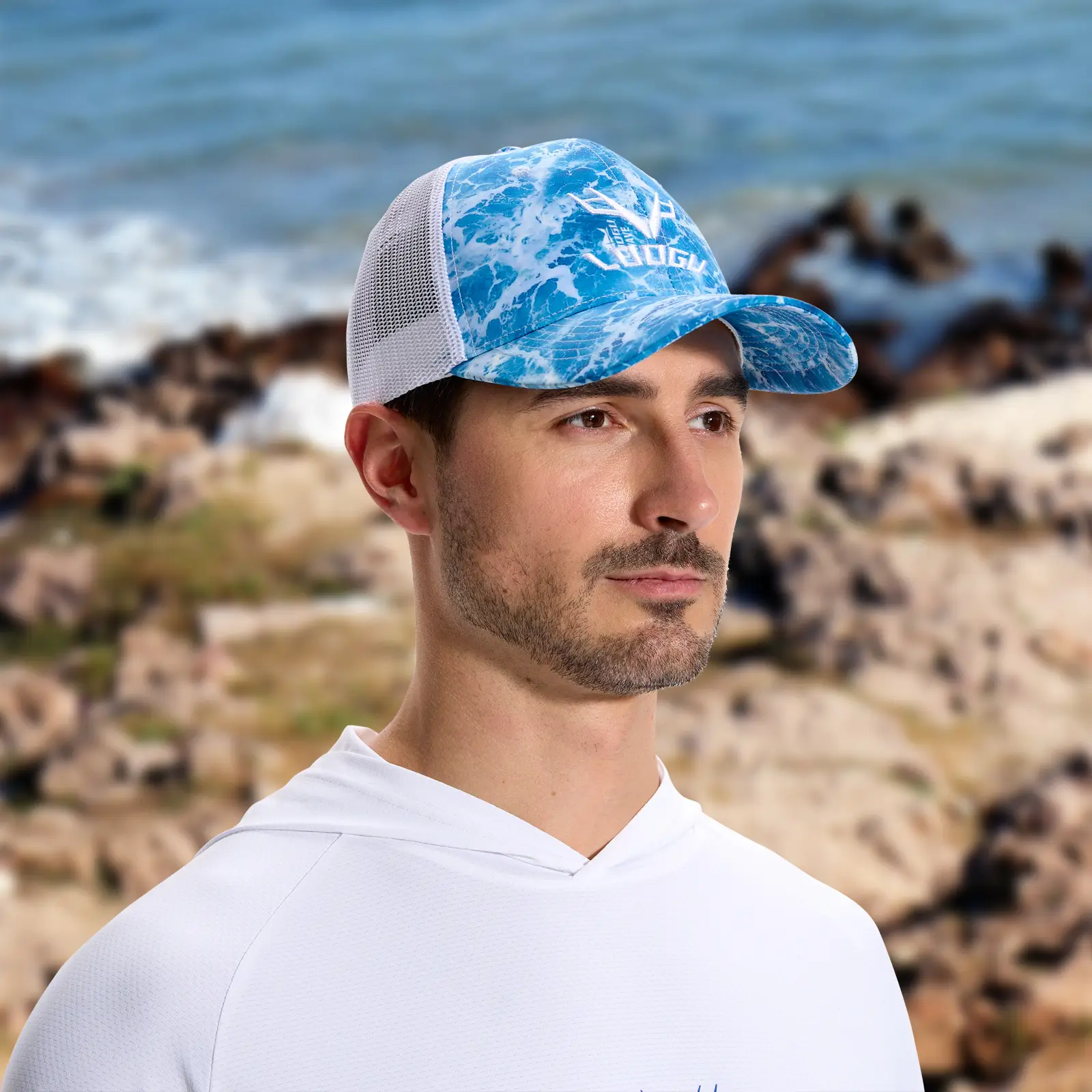Blue Tactical Camouflage Cap with Logo