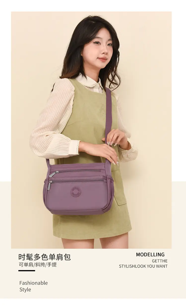 Black Nylon Crossbody Bag for Women Large Capacity — feature 1