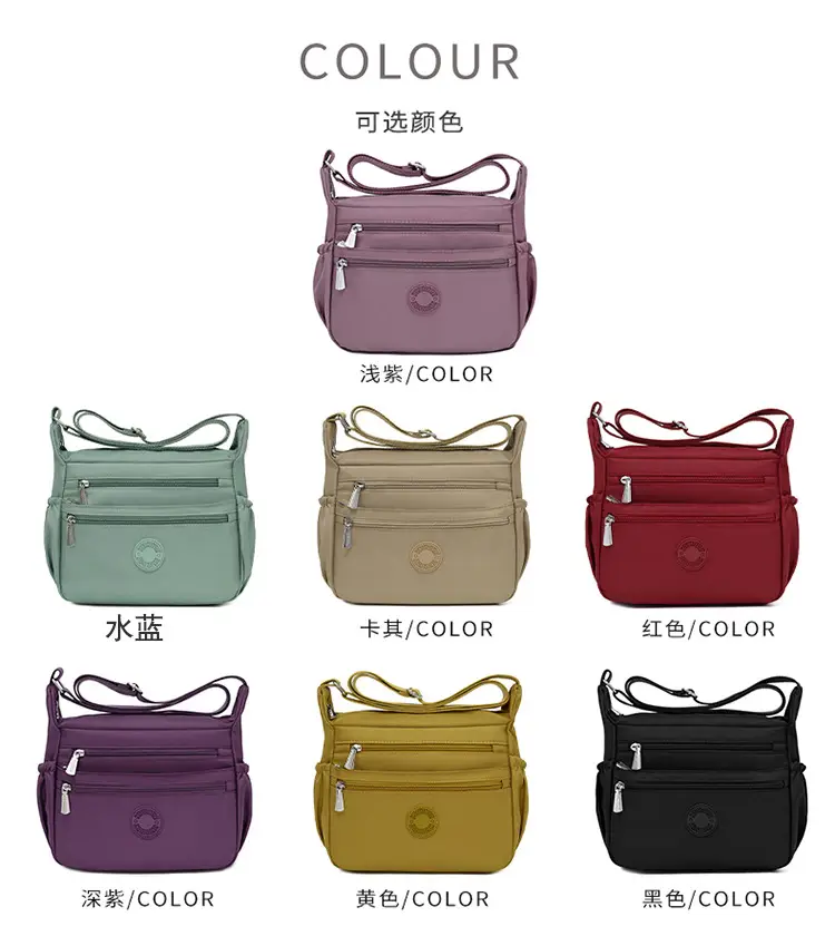 Black Nylon Crossbody Bag for Women Large Capacity — feature 12