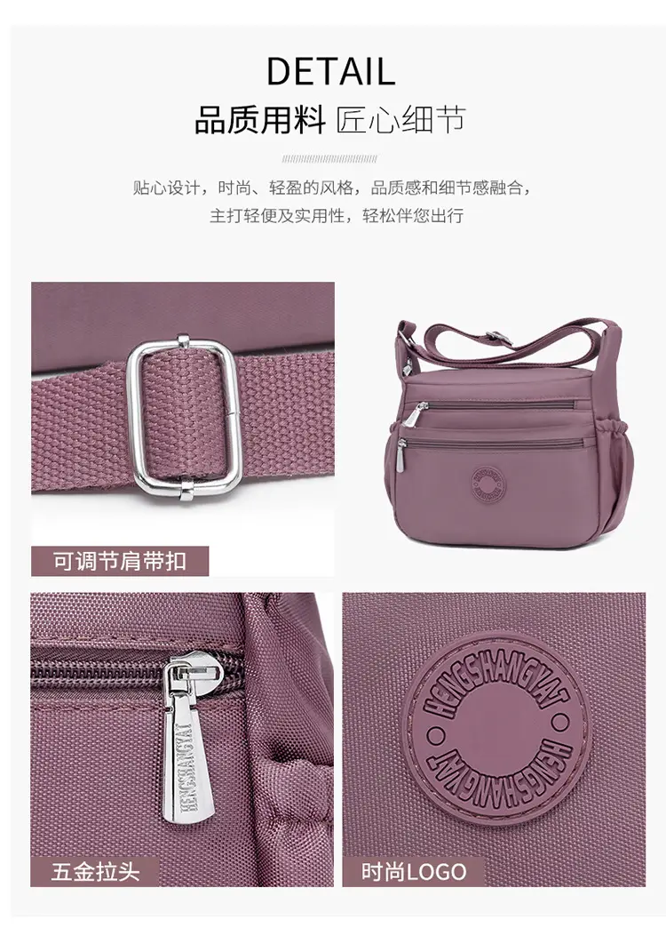 Black Nylon Crossbody Bag for Women Large Capacity — feature 3