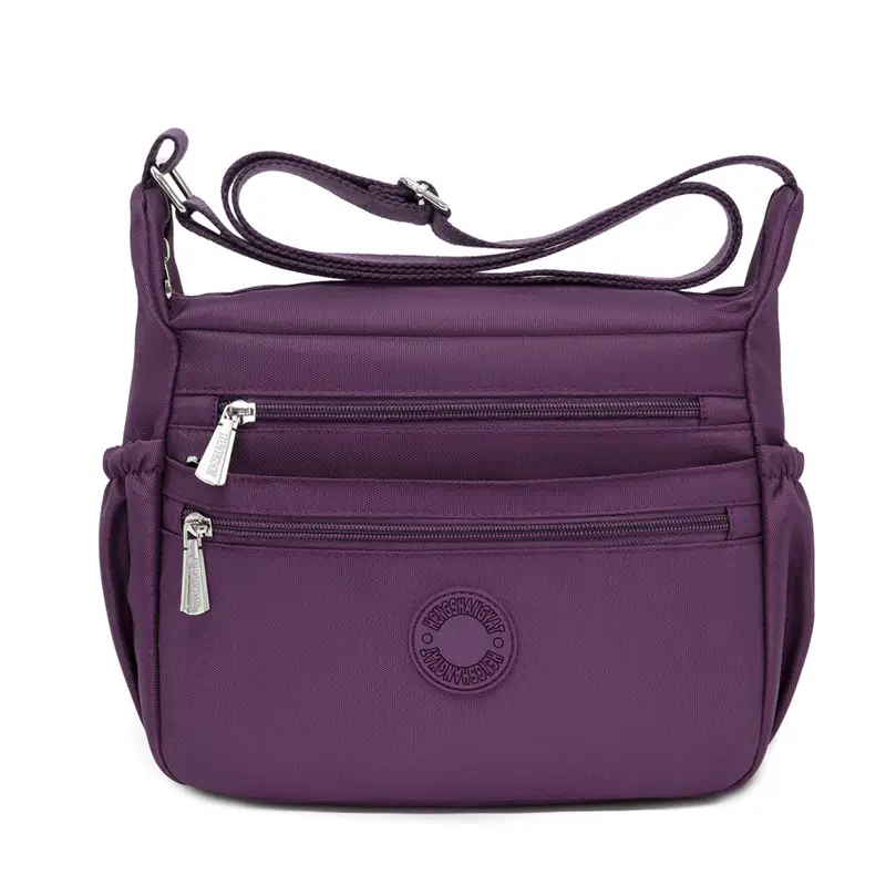 Black Nylon Crossbody Bag for Women Large Capacity