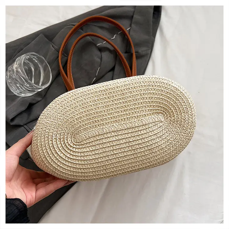2025 New Striped Straw Bag Large Capacity Fashion Commuter Women's Handbag Tote Basket Stylish Hollow Shoulder Bag — feature 17