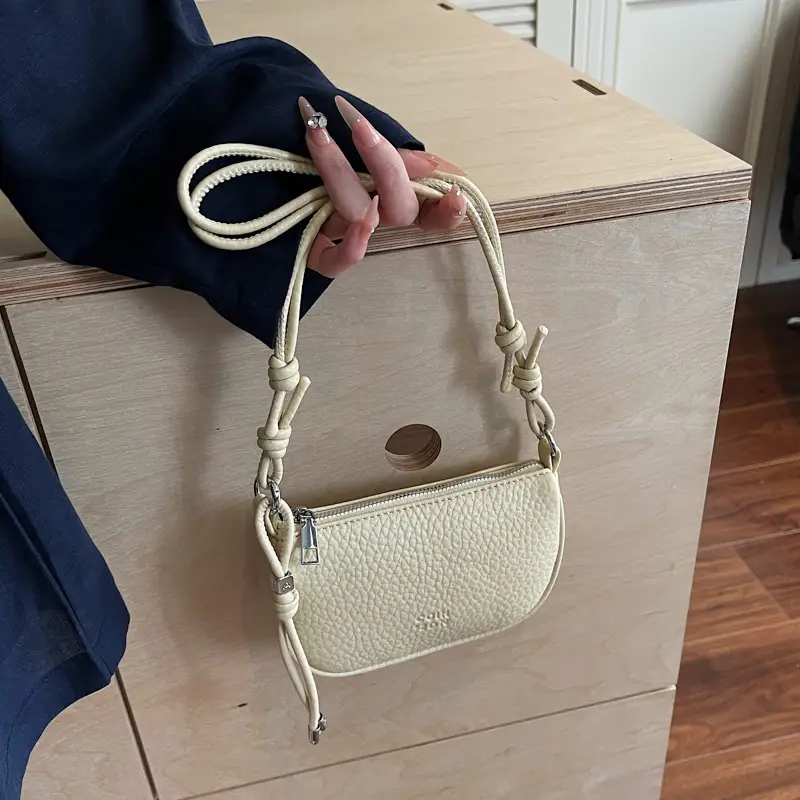 Women Pebbled Shoulder Bag Yellow 2025 Summer