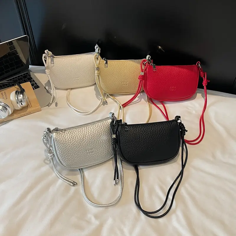 Women Pebbled Shoulder Bag Yellow 2025 Summer