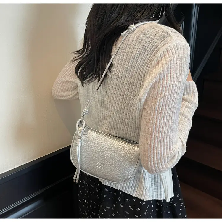 Women Pebbled Shoulder Bag Yellow 2025 Summer — feature 10