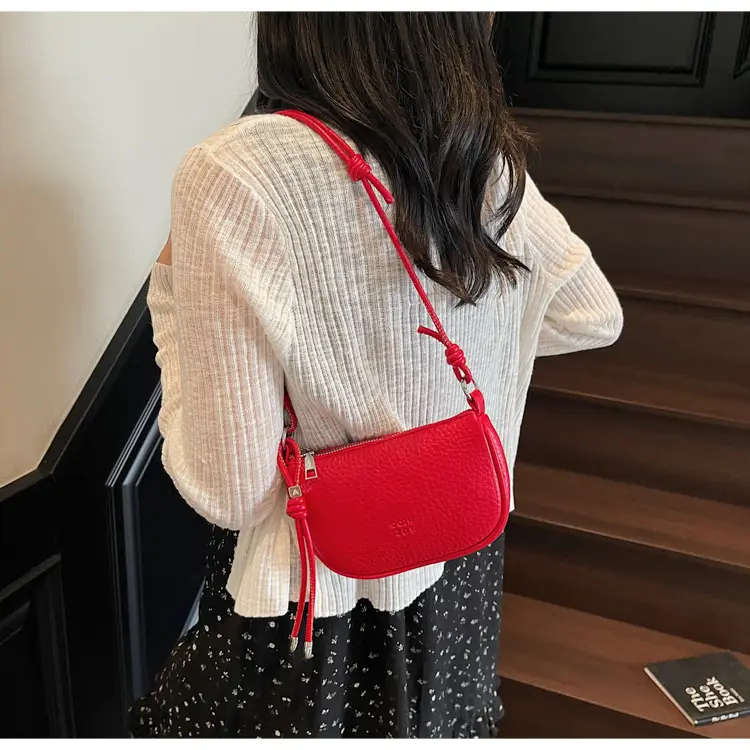 Women Pebbled Shoulder Bag Yellow 2025 Summer — feature 12