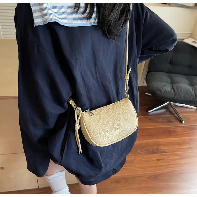 Women Pebbled Shoulder Bag Yellow 2025 Summer — feature 18