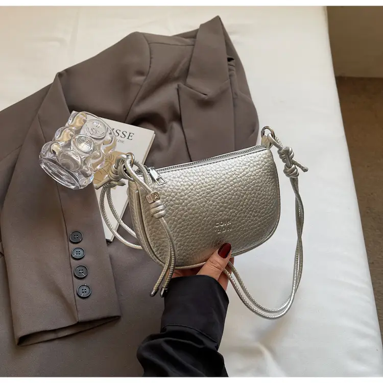 Women Pebbled Shoulder Bag Yellow 2025 Summer — feature 25