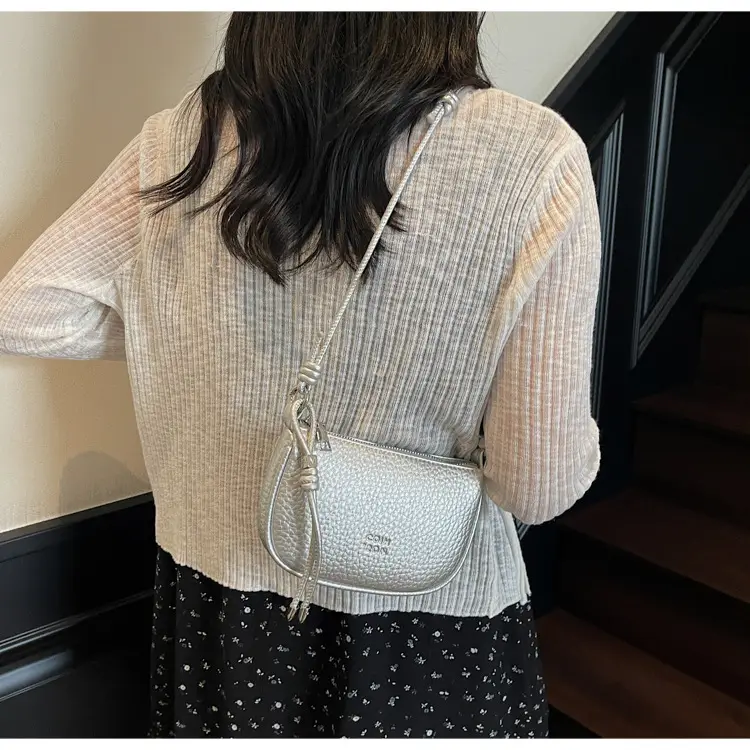 Women Pebbled Shoulder Bag Yellow 2025 Summer — feature 9
