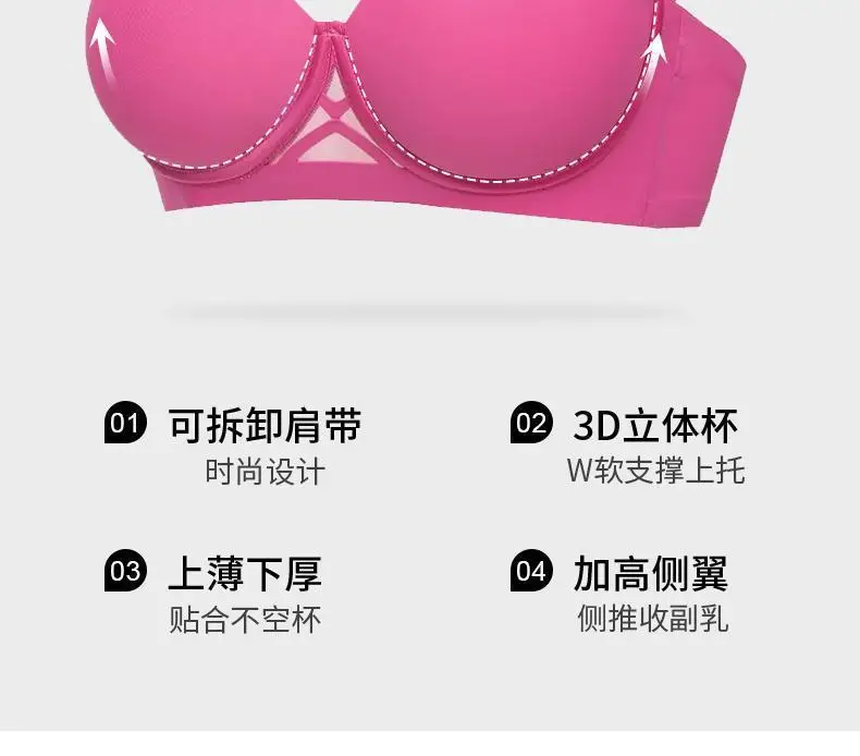 Original Oeing Seamless Wireless Bra for Small Busts, Flat Chest Women's Push-Up Bra, Side Breast Collection, and Breast Enhancement — feature 7