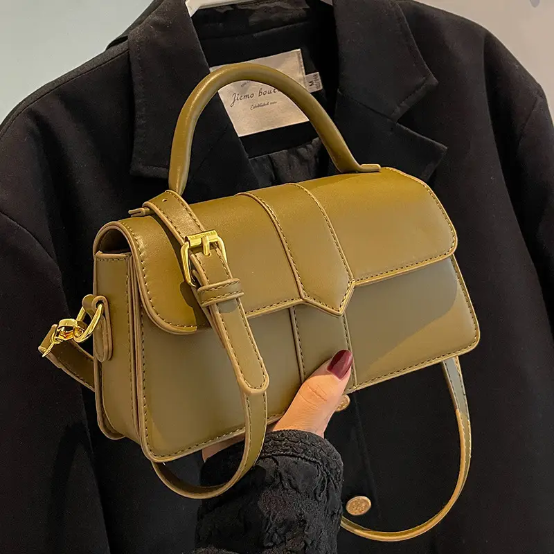 Women's Textured Shoulder Bag Olive Green 2025 - Image 5