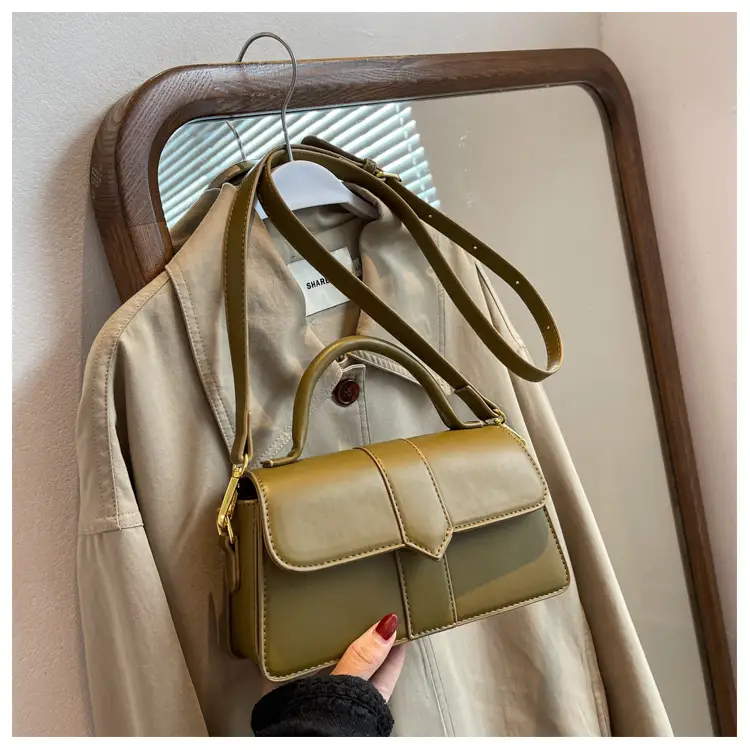 Women's Textured Shoulder Bag Olive Green 2025 — feature 28