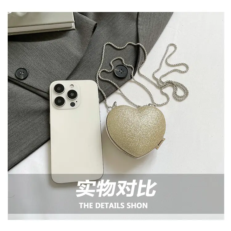 Pink Heart Chain Crossbody Bag for Girls — feature 6