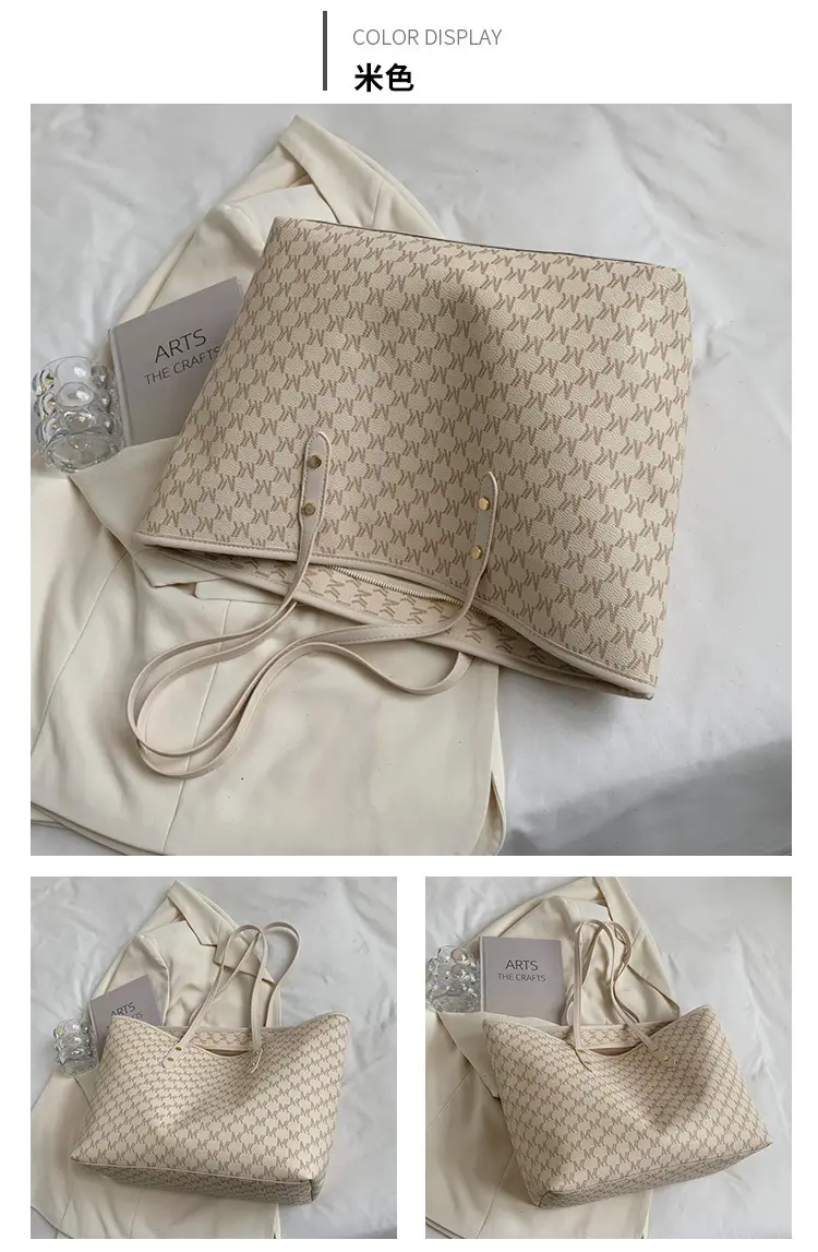 Women Retro Cross-Border Tote Bag Large Capacity Light Luxury — feature 17