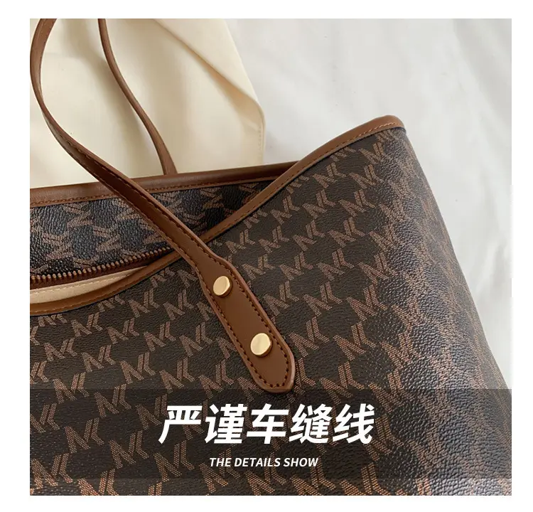 Women Retro Cross-Border Tote Bag Large Capacity Light Luxury — feature 4