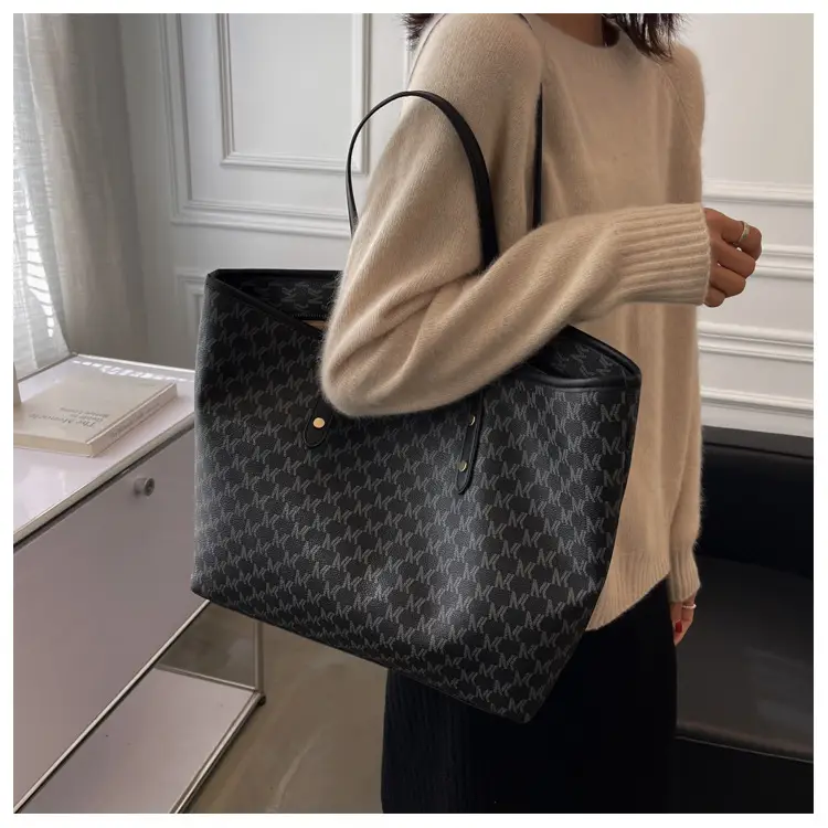 Women Retro Cross-Border Tote Bag Large Capacity Light Luxury — feature 9