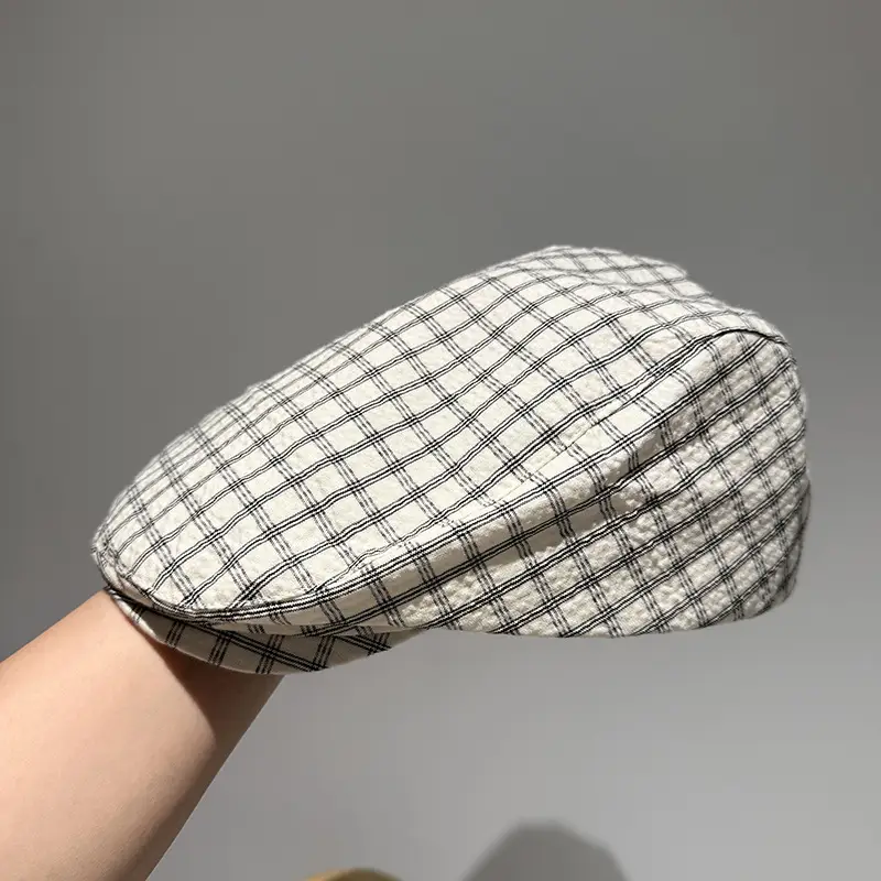 Japanese Retro Plaid Forward Cap Women Spring Summer Autumn Versatile Casual Baseball Cap Artistic Painter Beret Trendy - Image 2