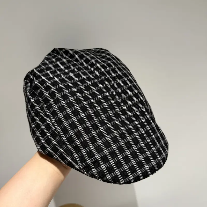 Japanese Retro Plaid Forward Cap Women Spring Summer Autumn Versatile Casual Baseball Cap Artistic Painter Beret Trendy - Image 5