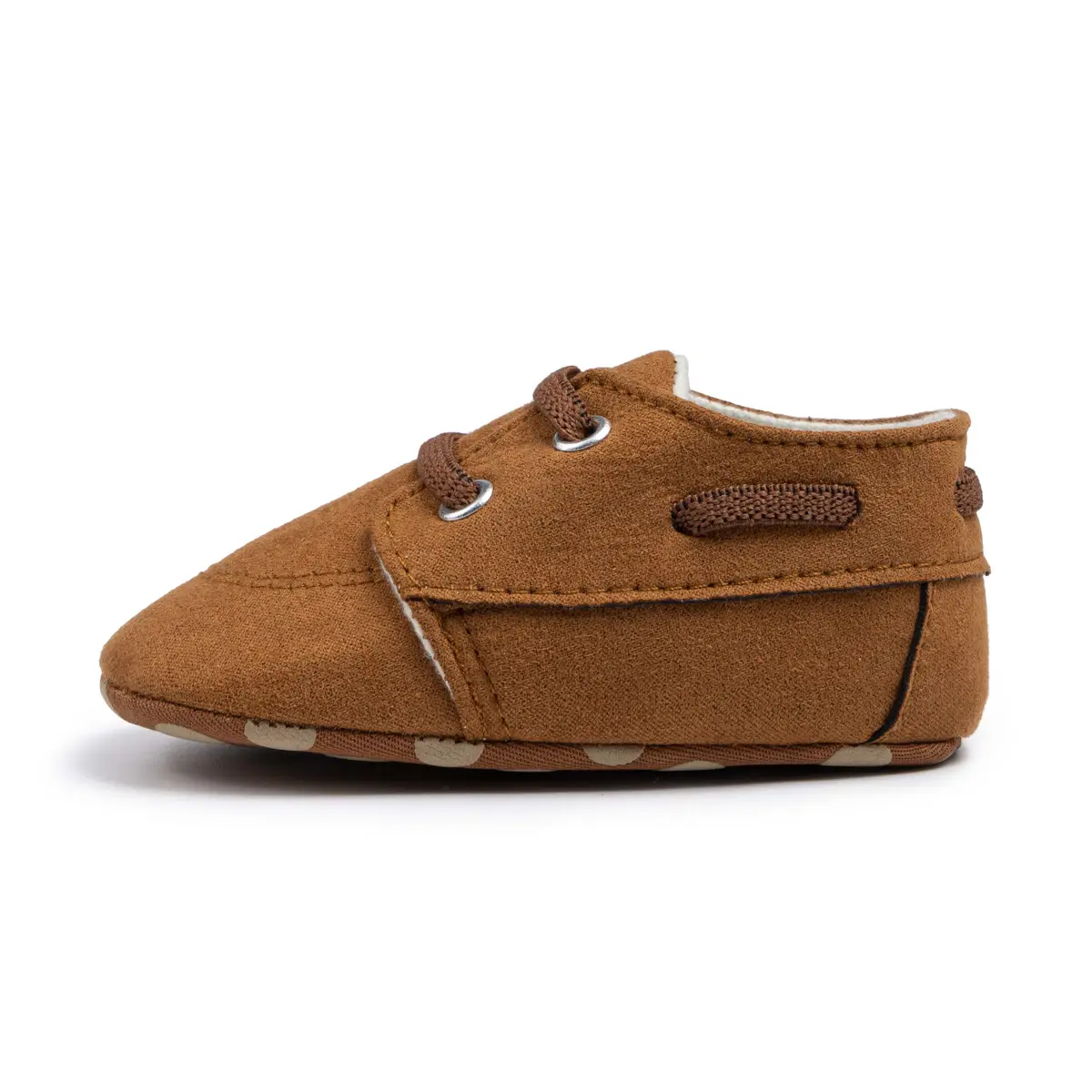 Baby Slip-On Shoes Brown Polka Dot 0-1Yr