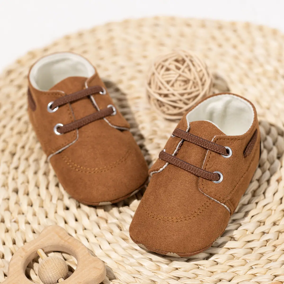 Baby Slip-On Shoes Brown Polka Dot 0-1Yr — feature 13
