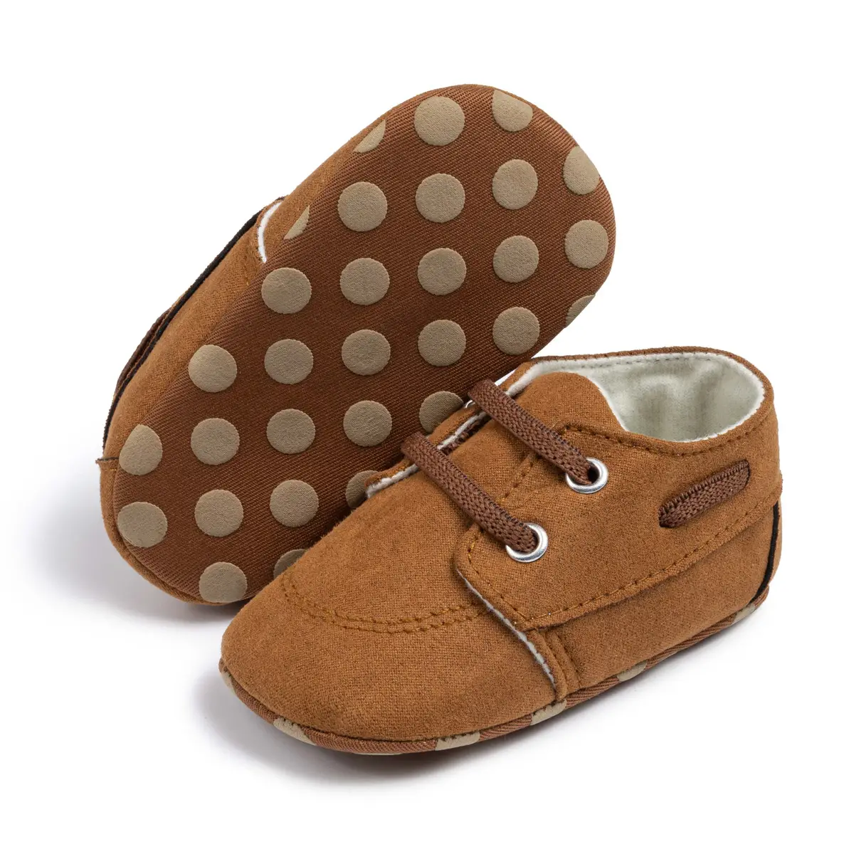 Baby Slip-On Shoes Brown Polka Dot 0-1Yr — feature 22