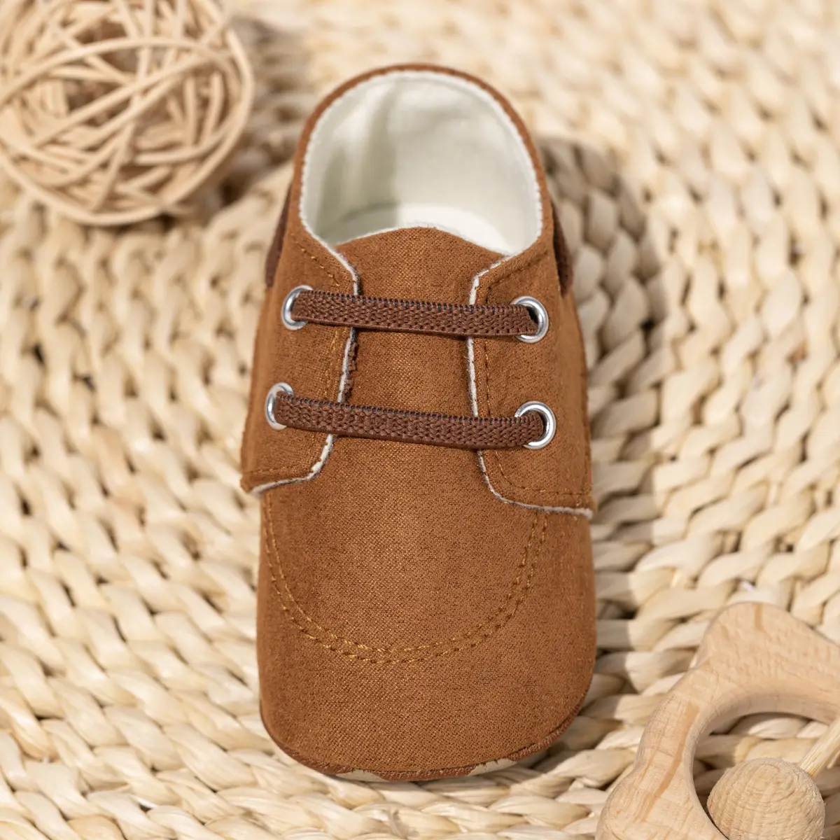 Baby Slip-On Shoes Brown Polka Dot 0-1Yr — feature 7