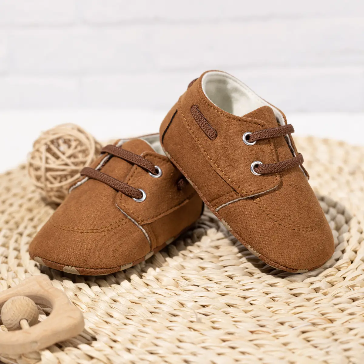 Baby Slip-On Shoes Brown Polka Dot 0-1Yr — feature 9
