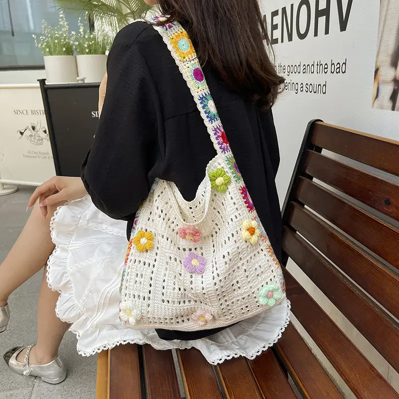 Korean Style Hollow Flower Shoulder Bag for Women - Image 5
