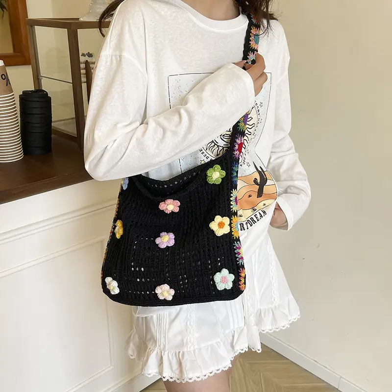 Korean Style Hollow Flower Shoulder Bag for Women - Image 6