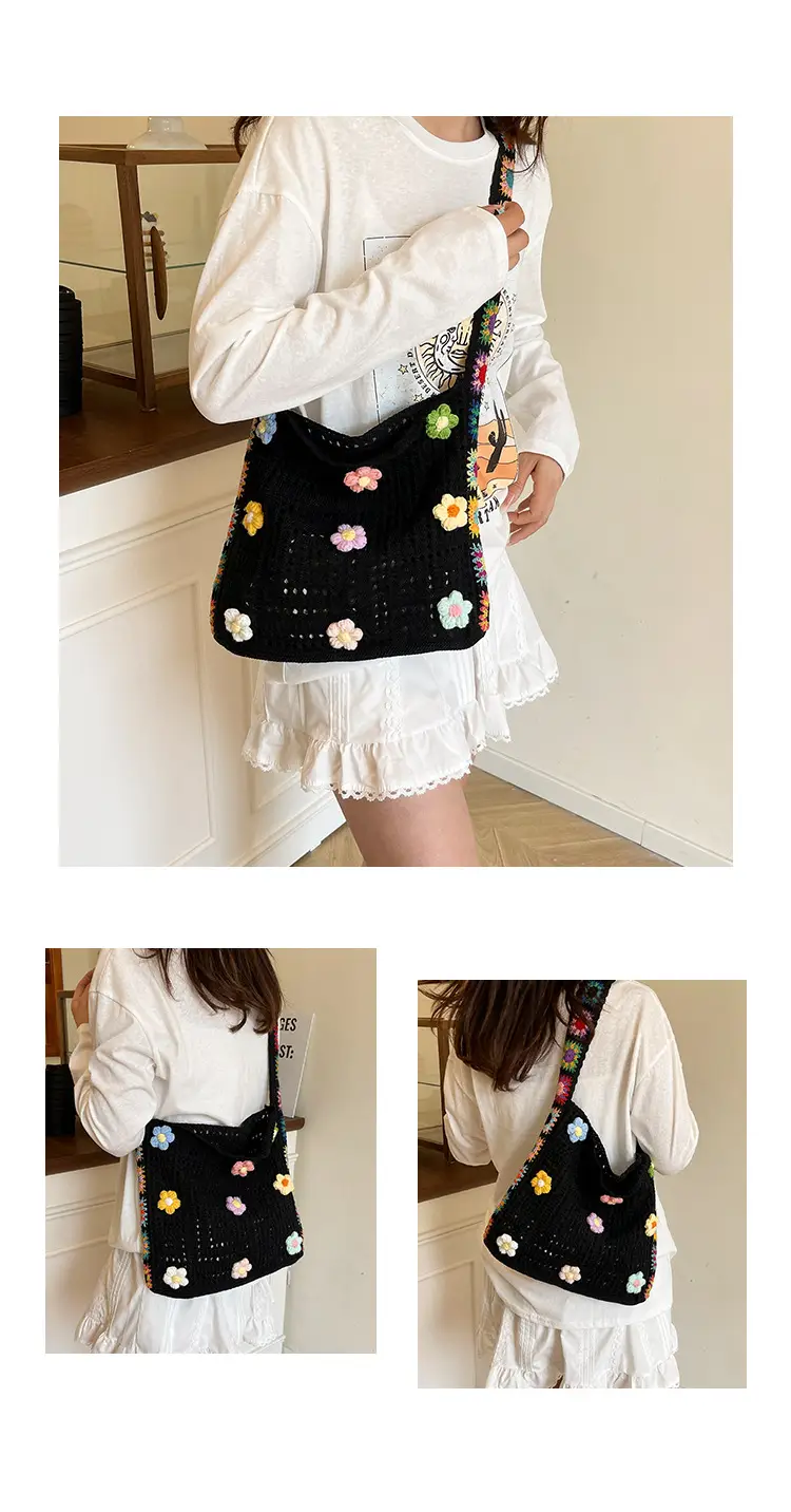 Korean Style Hollow Flower Shoulder Bag for Women — feature 10