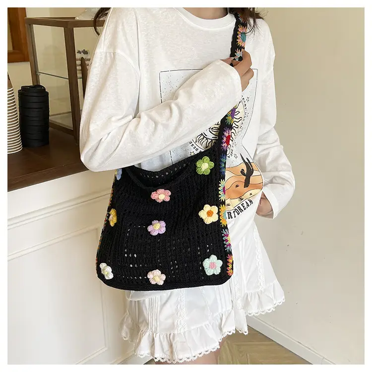 Korean Style Hollow Flower Shoulder Bag for Women — feature 18
