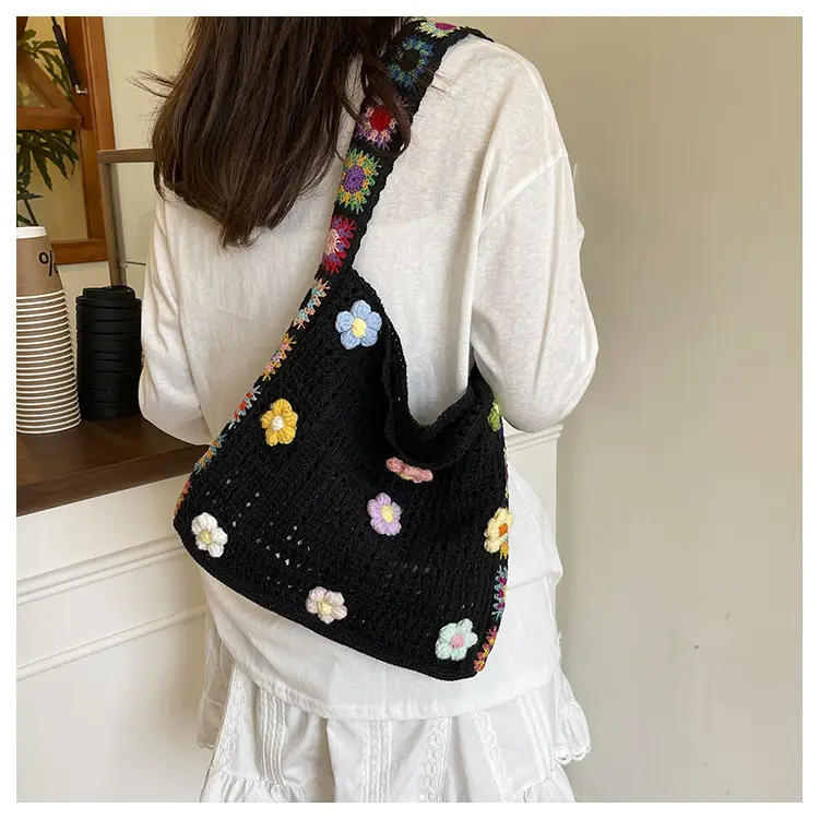 Korean Style Hollow Flower Shoulder Bag for Women — feature 19