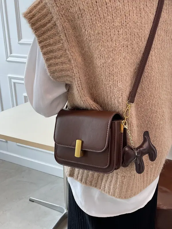 Women Crossbody Bag Brown Leather 2026 Summer - Image 10