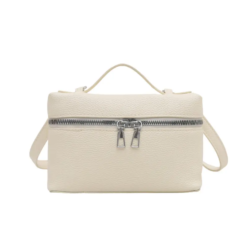 Women's Square Bag with Leather Texture & Shoulder Strap - Image 9
