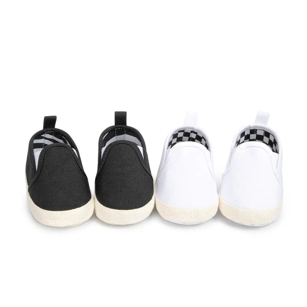 White Checkered Baby Sneakers for Boys 0-1Yr