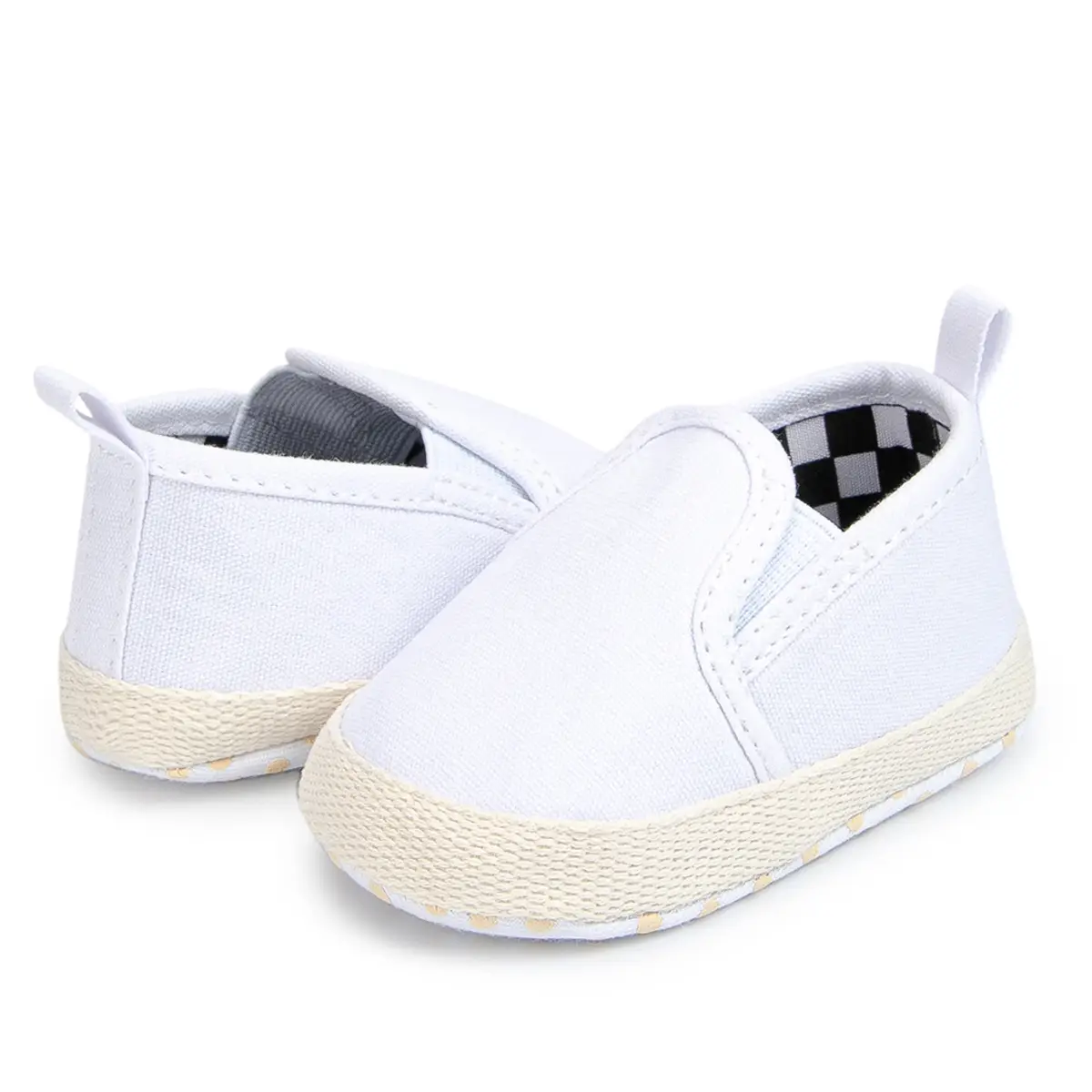 White Checkered Baby Sneakers for Boys 0-1Yr — feature 9